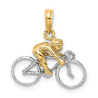 10K None W/ Rhodium 3-D Bicycle With Rider Charm - view 4