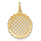 10K w/Rhodium D/C Sunflower Pendant Charm