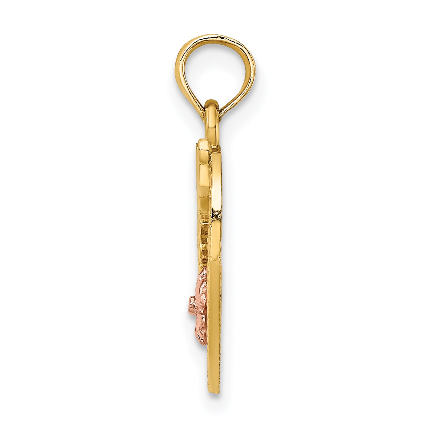 10K Two-Tone Gold Two-tone and White Rhodium #1 MOTHER in Heart Charm - view 2
