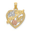 10K Two-Tone Gold Two-tone and White Rhodium #1 MOTHER in Heart Charm