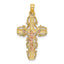 10K Two-Tone w/ Lace Trim Crucifix Charm