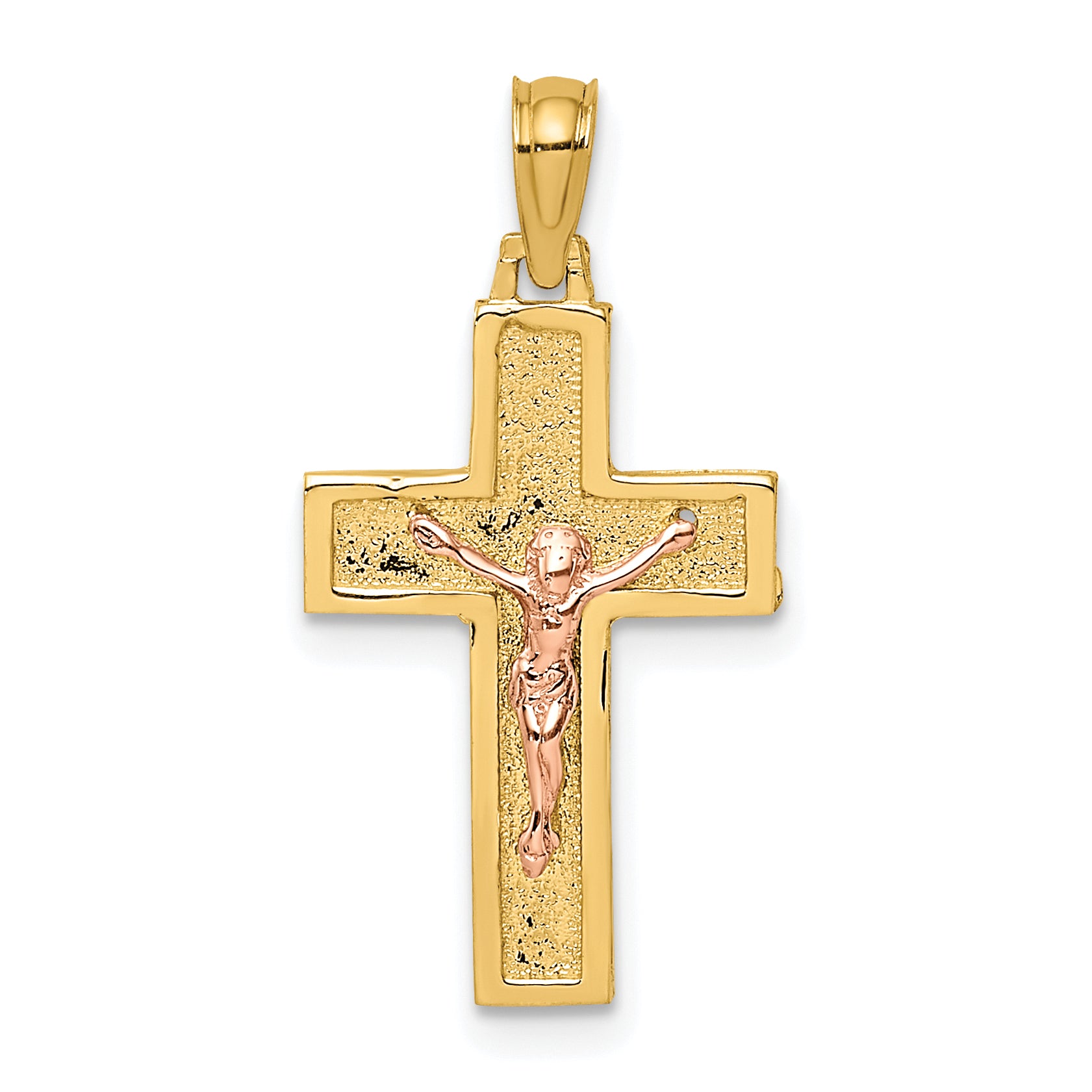 10K Two-Tone Latin Crucifix Charm Main image