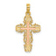 10K Two-Tone Gold Two-Tone w/ Lace Trim Cross Charm