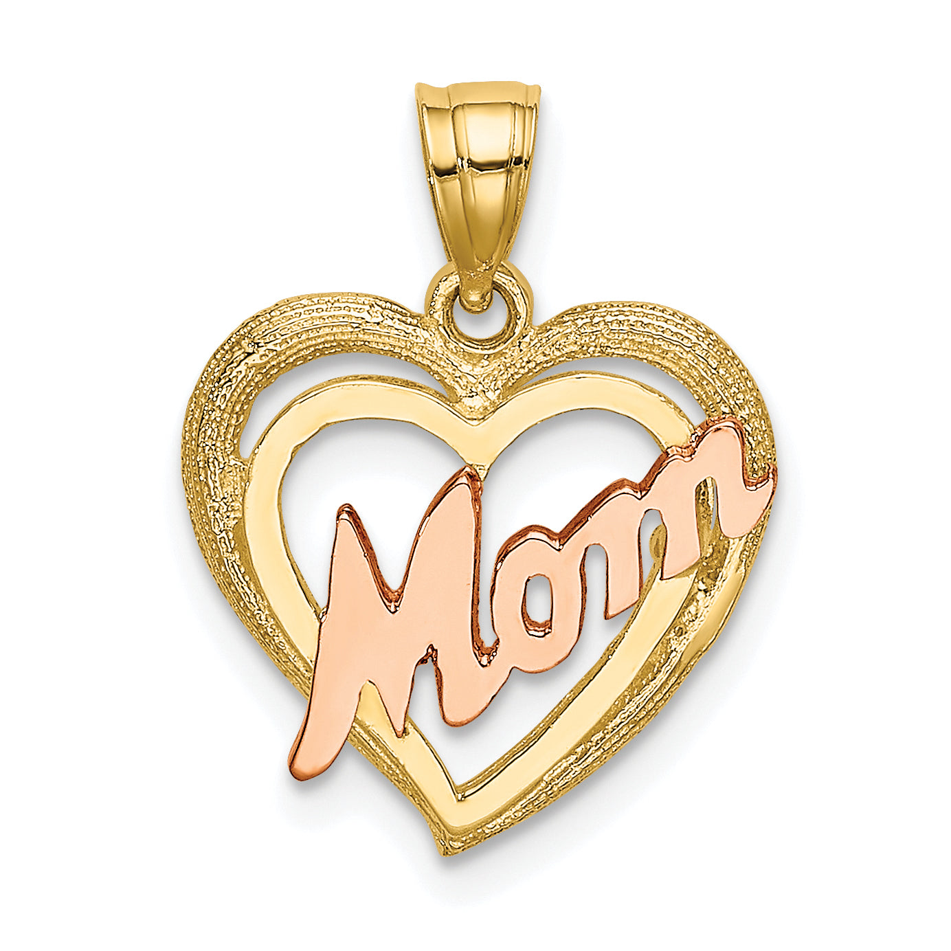 10k Two-Tone MOM Heart Charm Main image