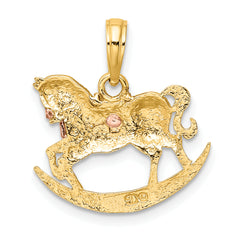 10k Two-Tone 2-D Rocking Horse w/ Saddle Charm