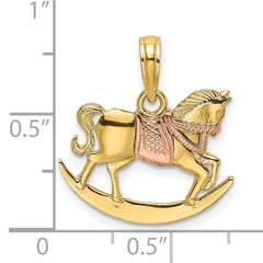 10k Two-Tone 2-D Rocking Horse w/ Saddle Charm