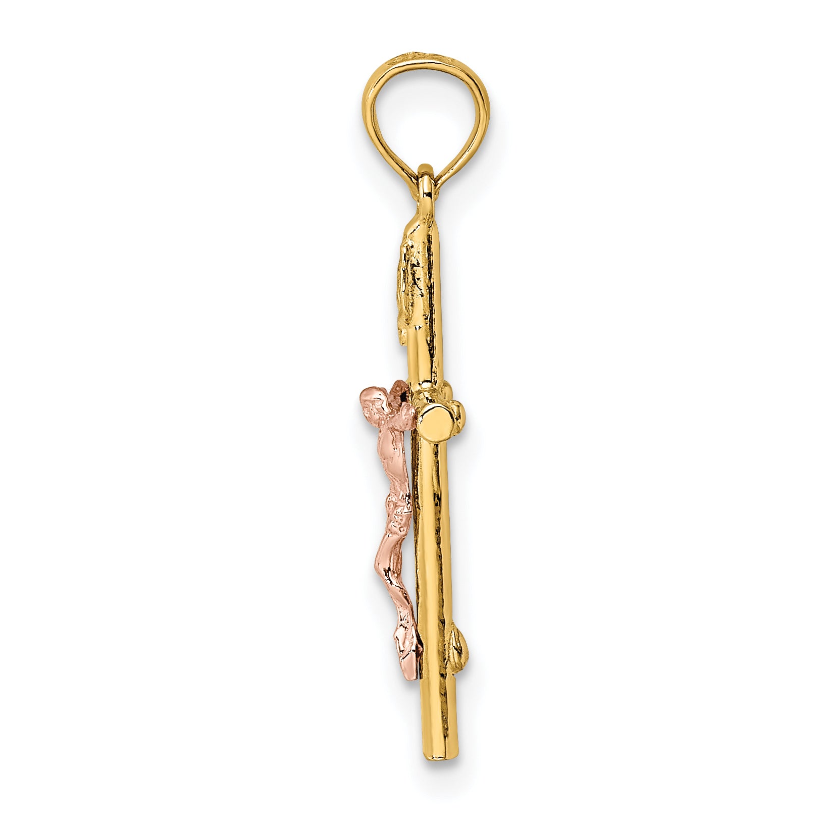 10k Two-Tone Cross Crucifix Charm Secondary image