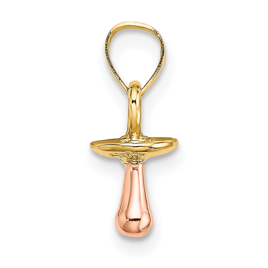 10k Two-Tone 3-D Pacifier Charm