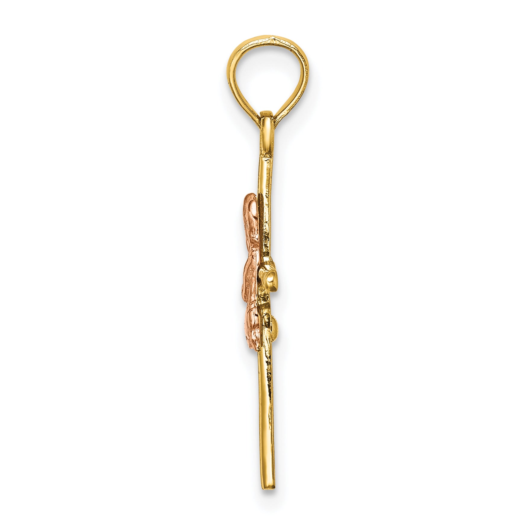 10K Two-Tone 2-D Boy On Cross Charm Secondary image