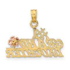10k Two-Tone #1 GRANDDAUGHTER w/ Flowers Charm