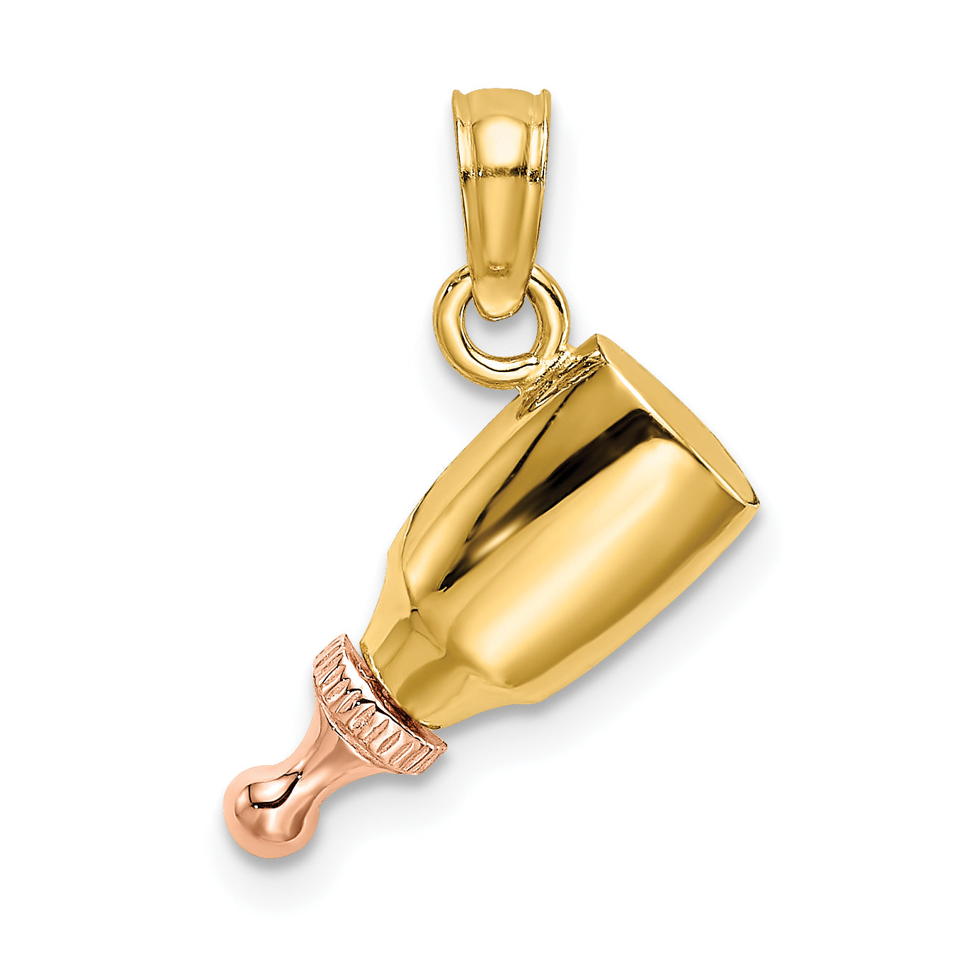 10k Two-Tone Baby Bottle Charm Main image