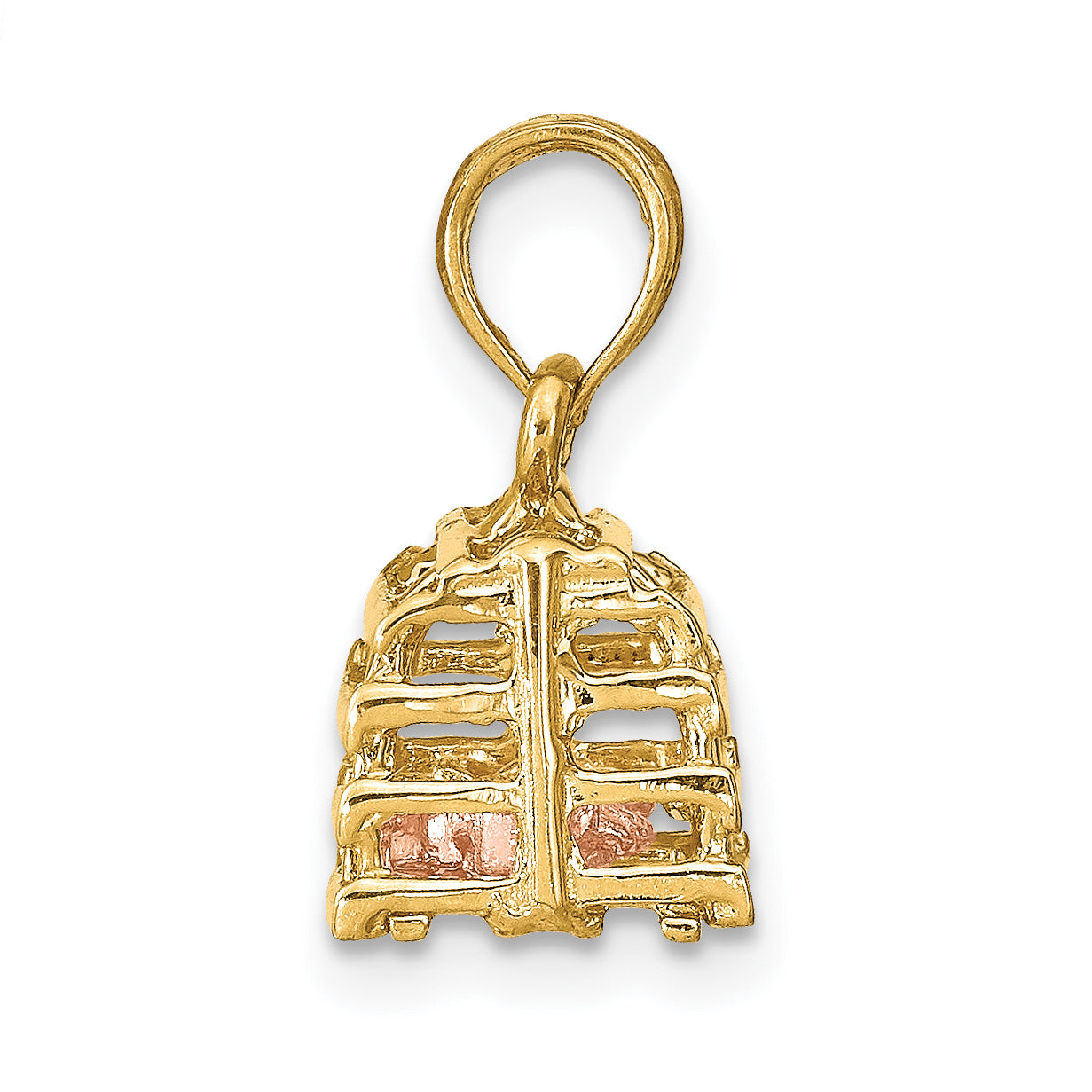 10K Two-tone 3D Lobster Trap W/Moveable Lobster Pendant Secondary image
