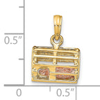 10K Two-tone 3D Lobster Trap W/Moveable Lobster Pendant