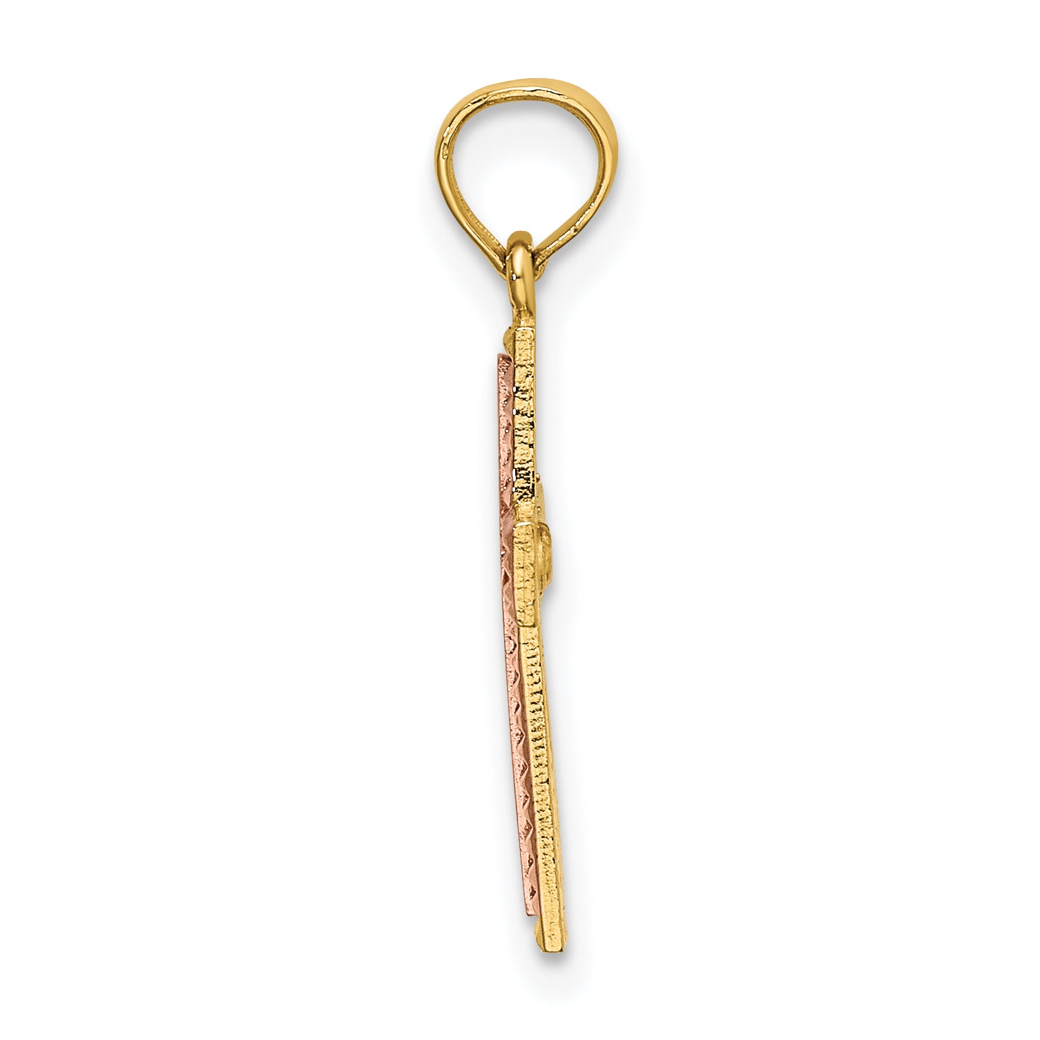 10k Two-tone Polished Cross Charm Secondary image