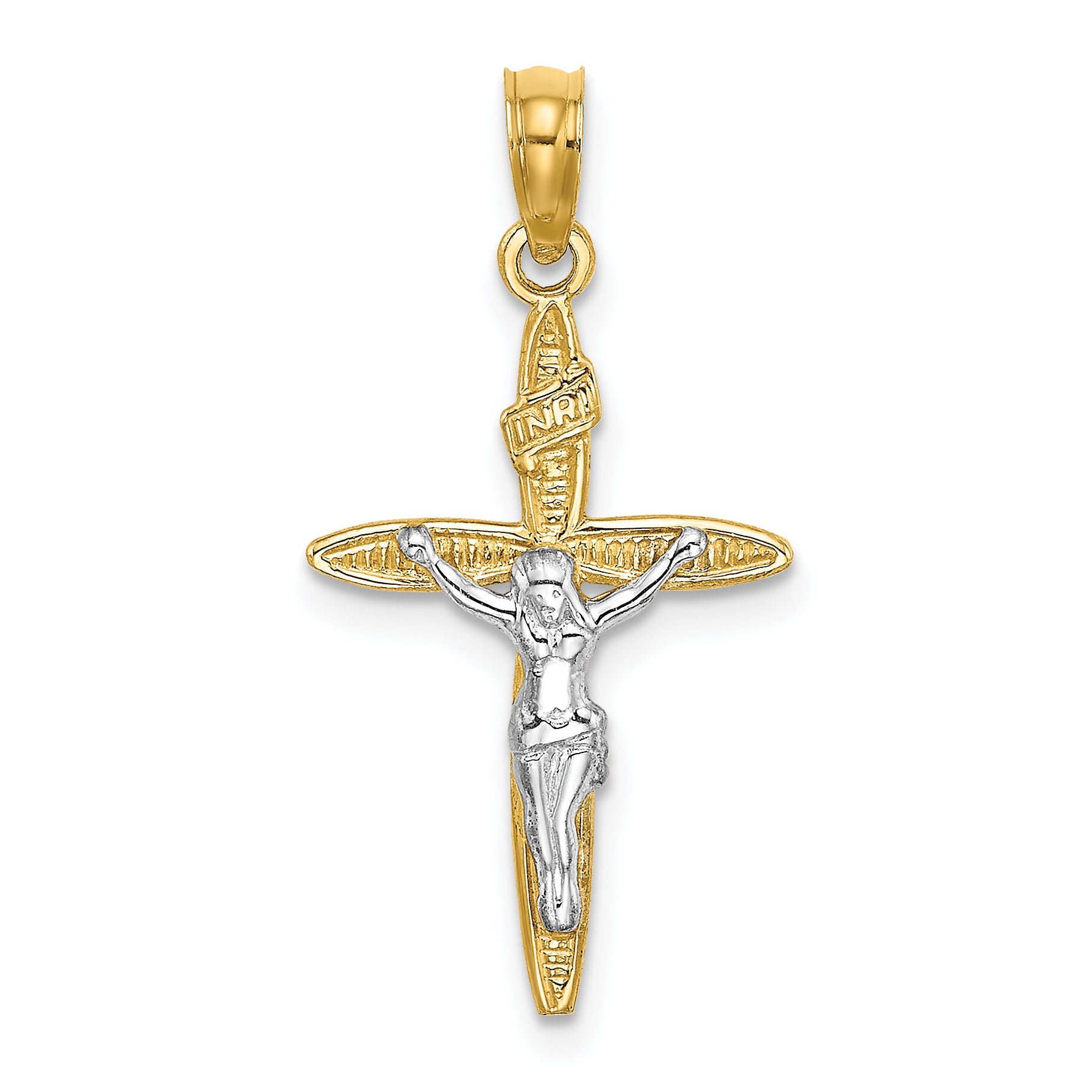 10K W/ Rhodium INRICrucifix Charm Main image