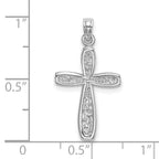 10K White Gold White Gold Filigree Cross Charm - view 2