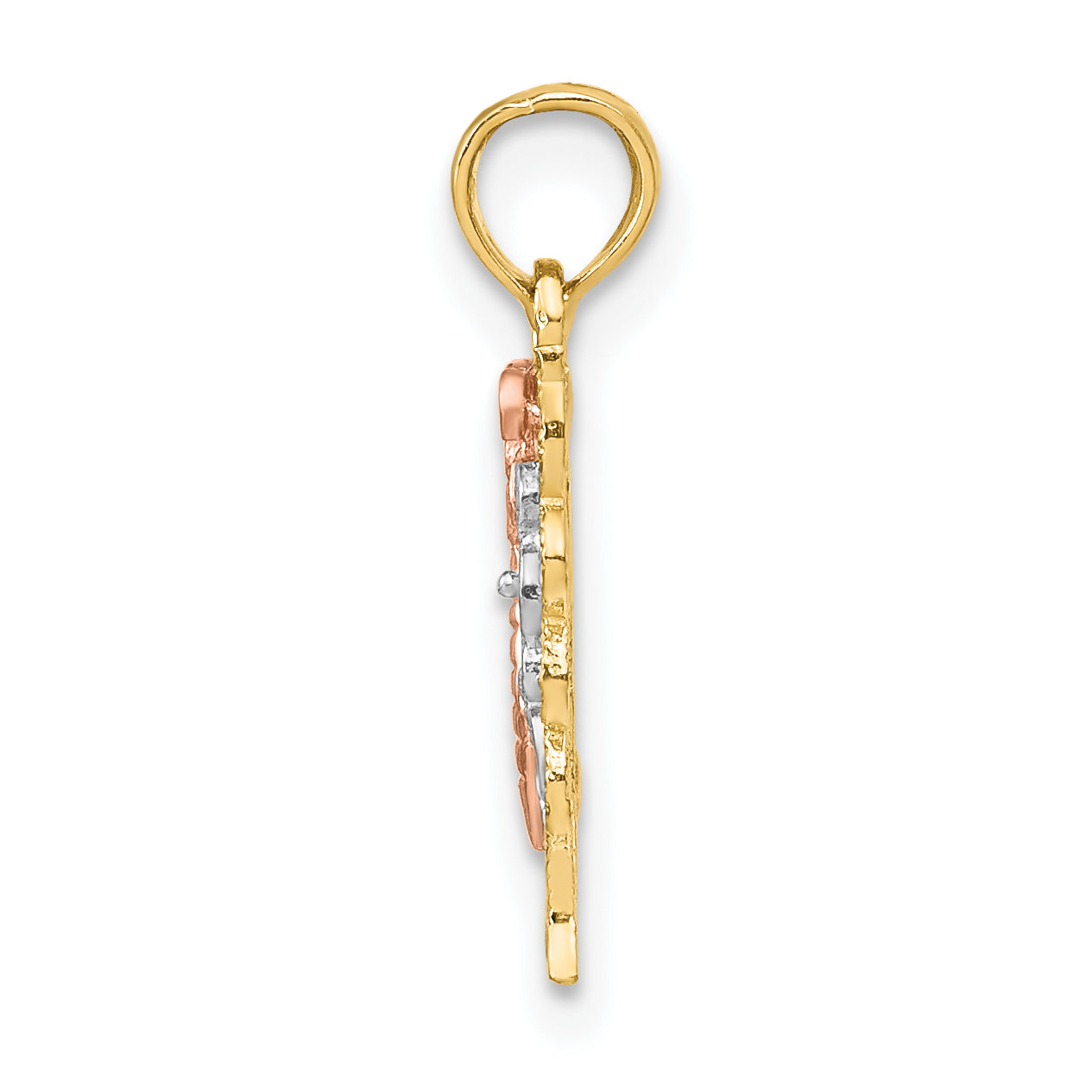 10K Two-tone w/White Rhodium Butterfly Cut-Out Charm Secondary image