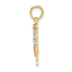 10K Two-tone w/White Rhodium Butterfly Cut-Out Charm