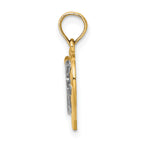 10K None W/ Rhodium Cross In Heart Charm - view 2