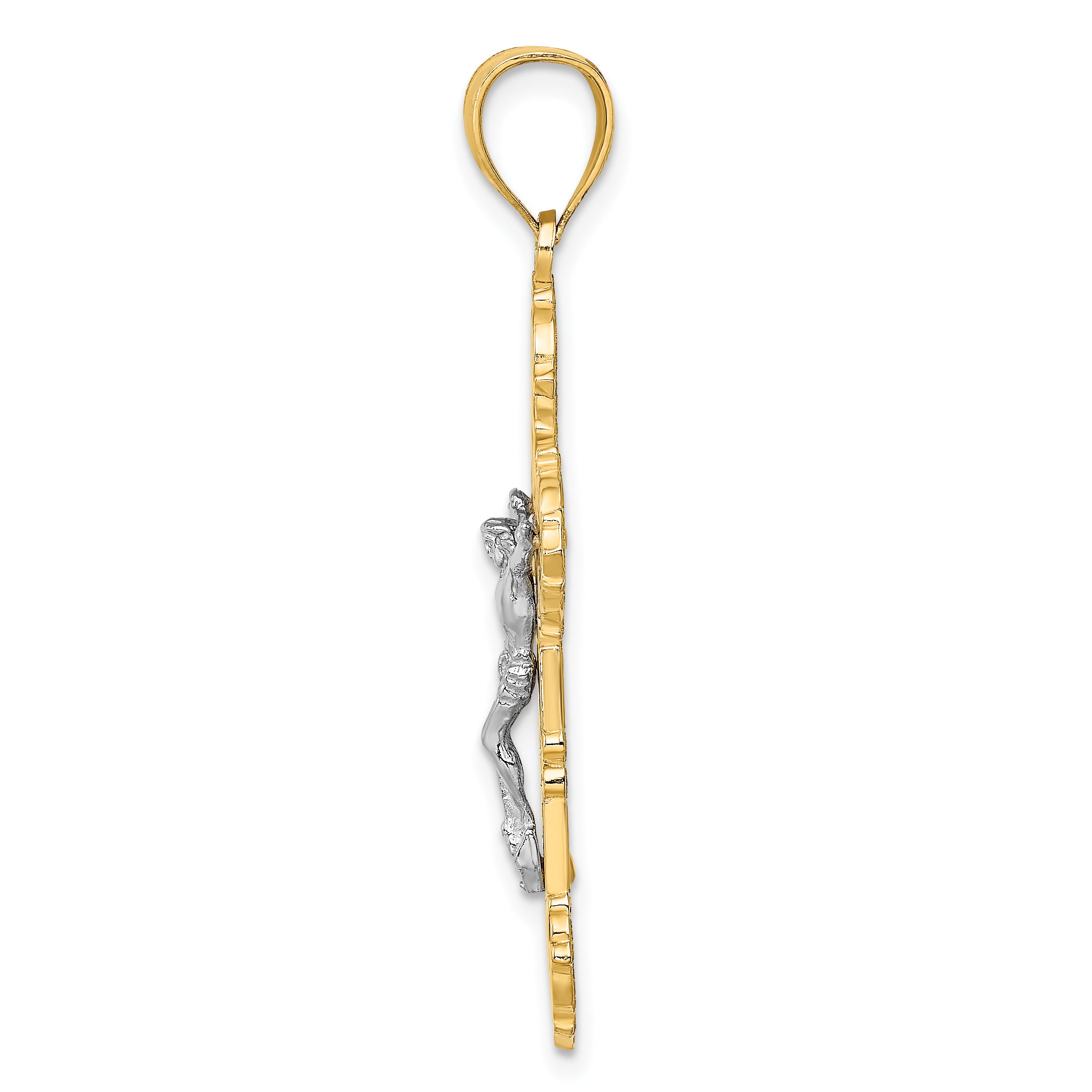 10K Two-tone Crucifix W/ Scrolled Tips Charm Secondary image