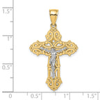 10K Two-tone Crucifix W/ Scrolled Tips Charm