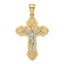 10K Two-tone Crucifix W/ Scrolled Tips Charm