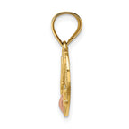 10K Two-Tone Gold Two-Tone #1 GRANDMA In Heart Frame Charm - view 2