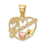 10K Two-Tone Gold Two-Tone #1 GRANDMA In Heart Frame Charm