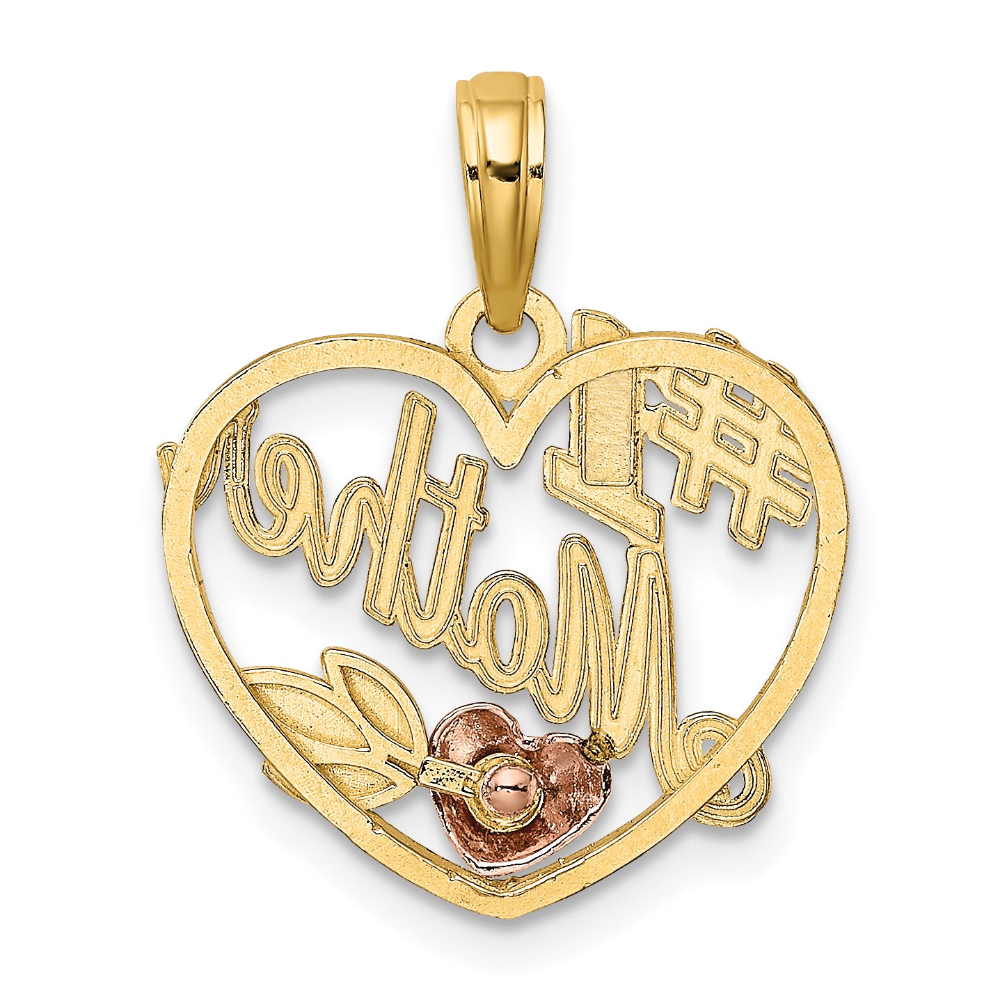 10k Two-Tone Heart w/ #1 MOTHER Charm