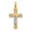 10K Two-Tone Gold Two-tone Engraved Crucifix Charm