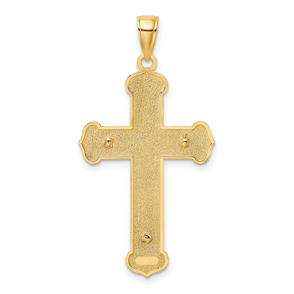 10K Two-Tone Gold Two-tone Engraved Crucifix Charm - view 4