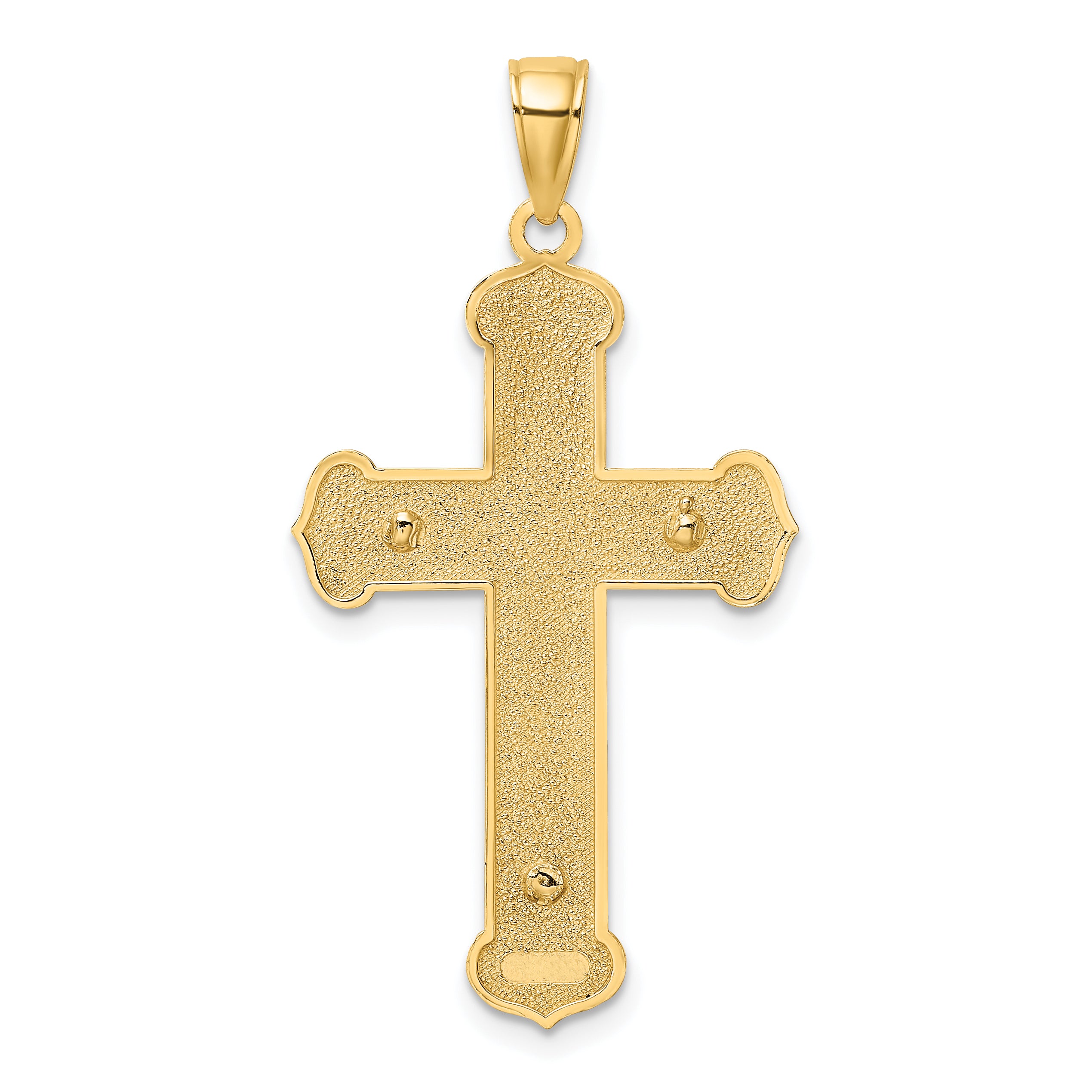 10K Two-Tone Gold Two-tone Engraved Crucifix Charm - view 4