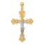 10k Two-Tone Engraved Crucifix Charm