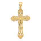 10K W/ Rhodium Crucifix Charm