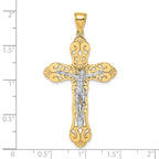 10K W/ Rhodium Crucifix Charm