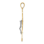 10K Two-Tone Gold Two-tone Cut-Out Crucifix Charm - view 2