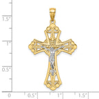 10K Two-Tone Gold Two-tone Cut-Out Crucifix Charm - view 3