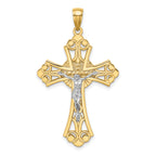 10K Two-Tone Gold Two-tone Cut-Out Crucifix Charm