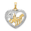 10K None and White Rhodium Beaded Trim #1 MOM In Heart Charm