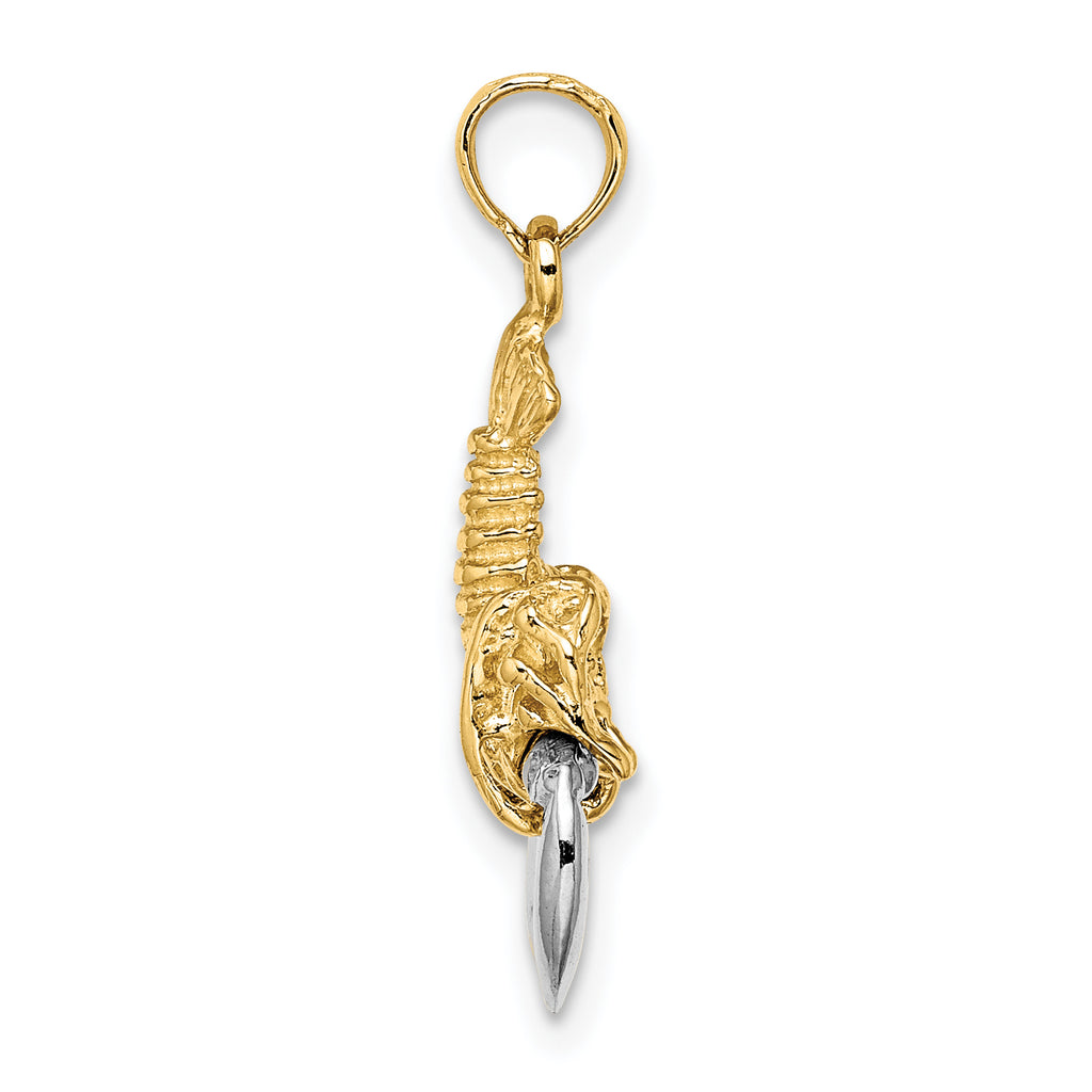 10K w/Rhodium 2-D Moveable Lobster Charm