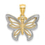 10K None and White Rhodium Butterfly with Beaded Wings Charm
