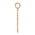 10K None W/ Rhodium Beaded Lace Trim Cross Charm - view 2