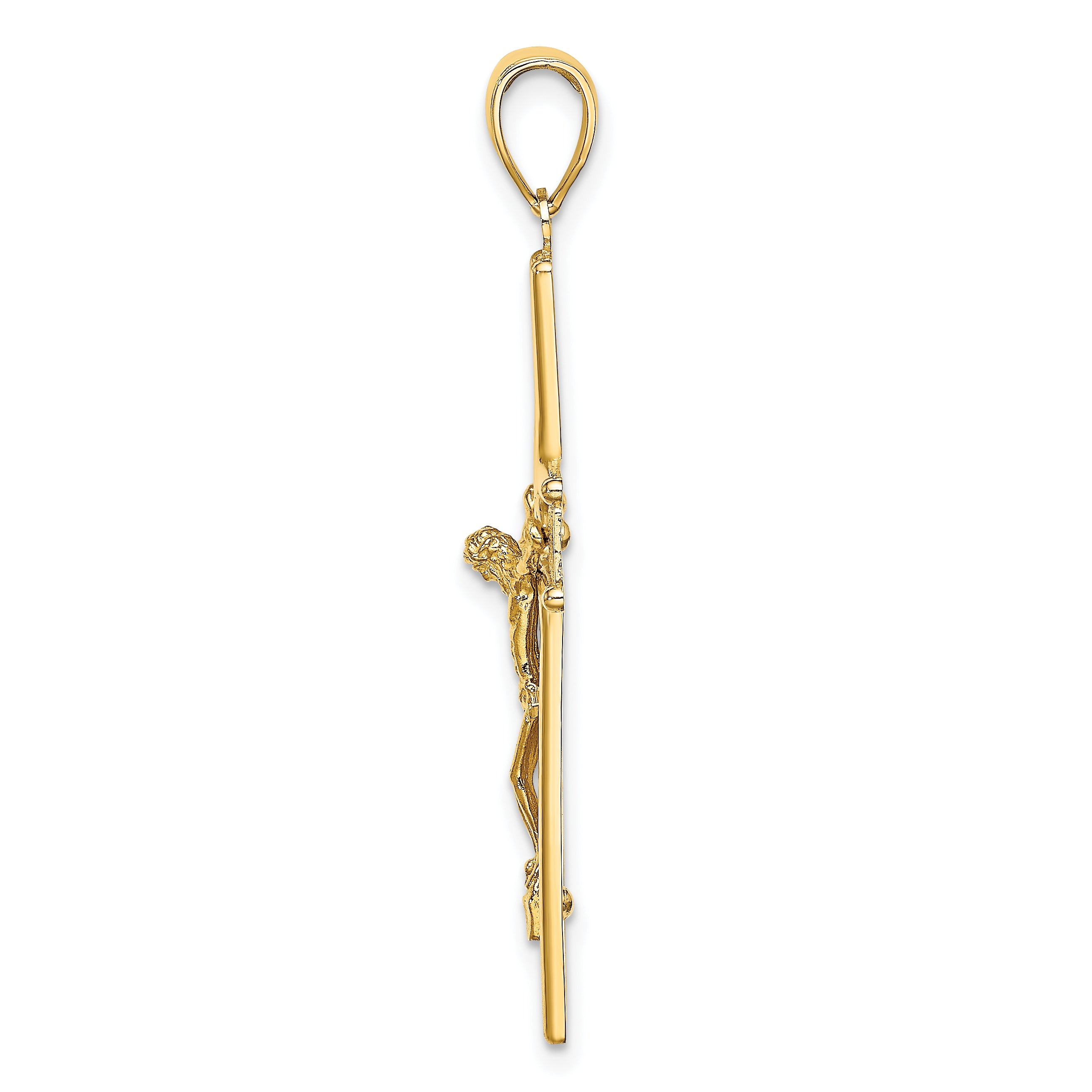 10K W/ Satin Finish Crucifix Charm