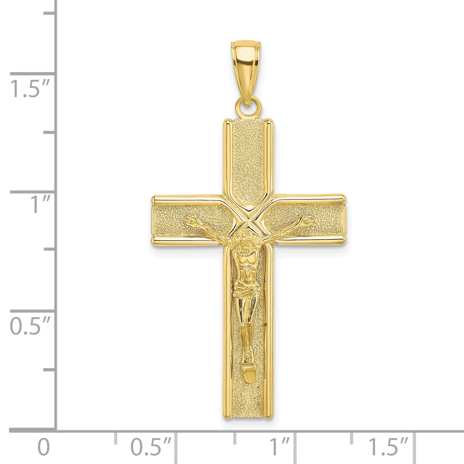 10K W/ Satin Finish Crucifix Charm