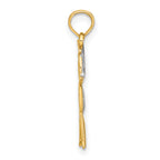 10K Textured w/Rhodium Boy Charm