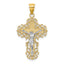 10K Two-Tone w/Lace Trim Crucifix Charm
