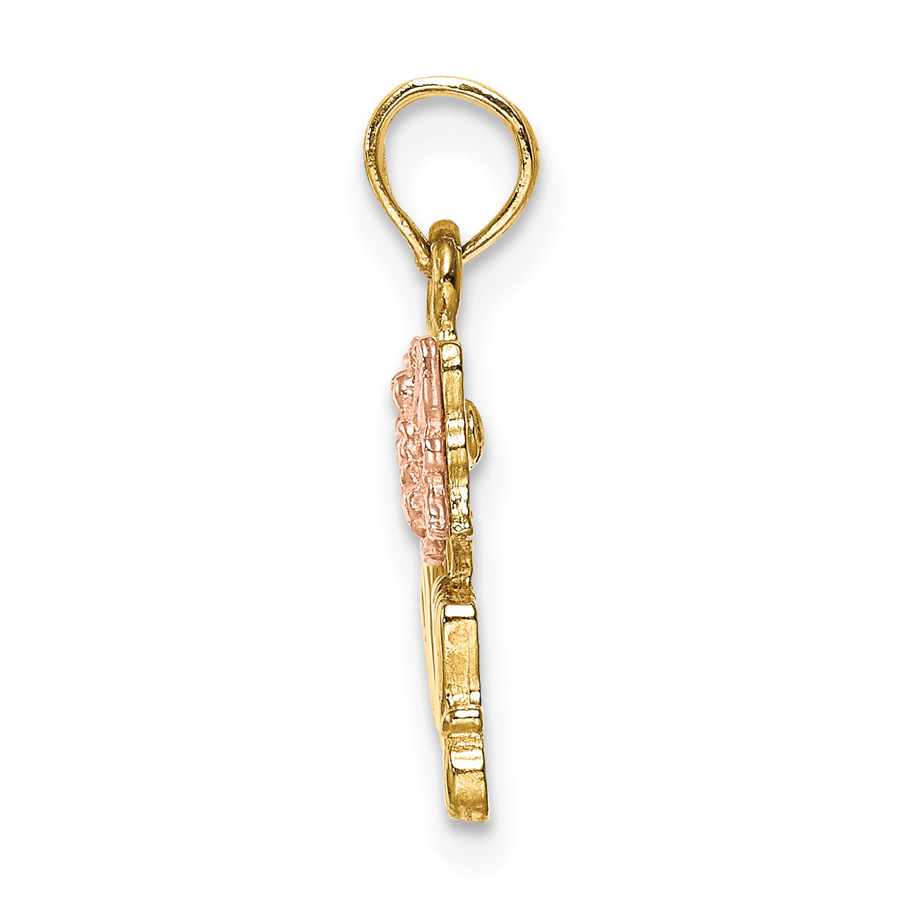 10K Two-Tone MOM W/ Butterfly Charm Secondary image