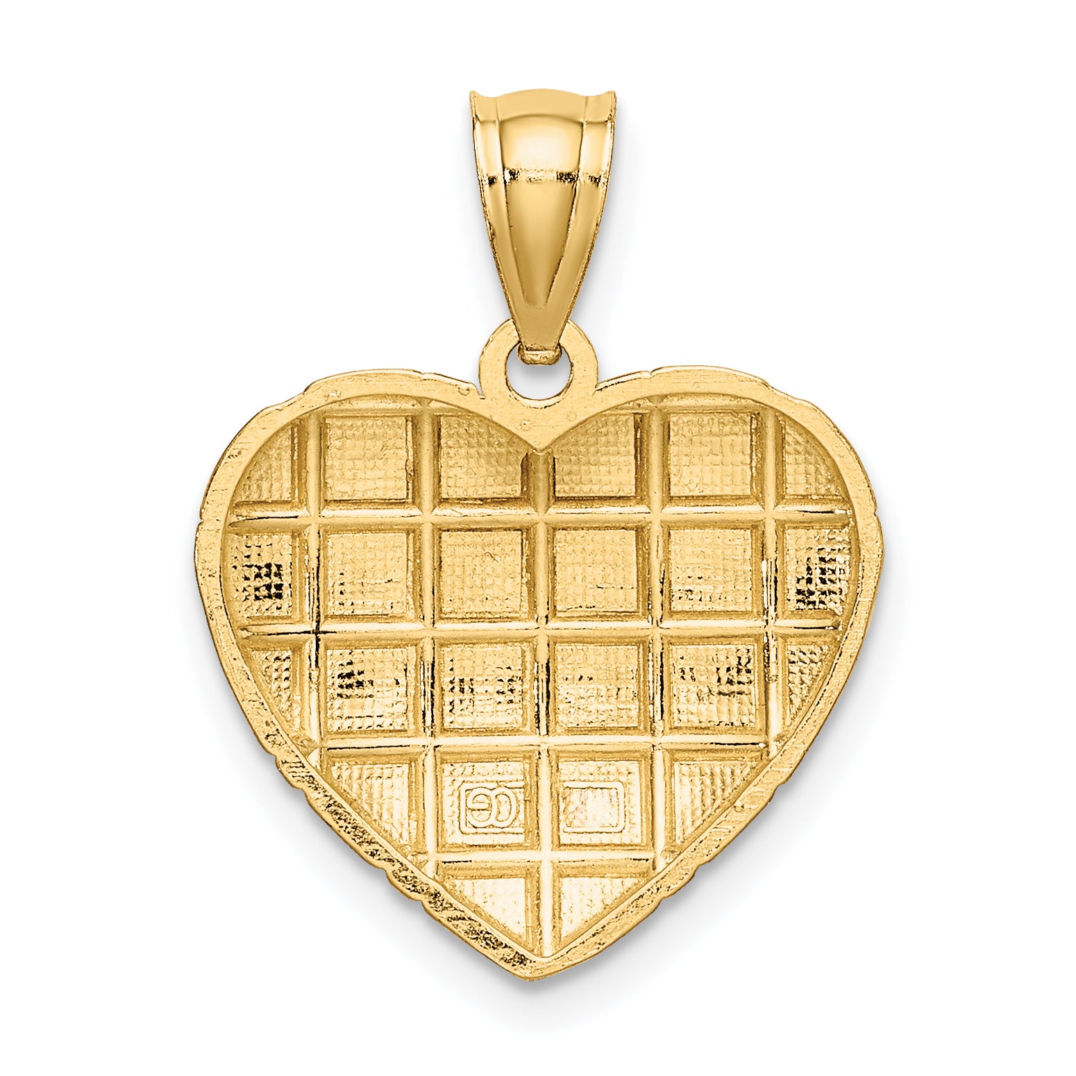 10K W/ Rhodium D/C Heart Charm
