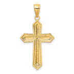 10K w/ Rhodium D/C Cross Pendant
