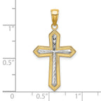 10K w/ Rhodium D/C Cross Pendant